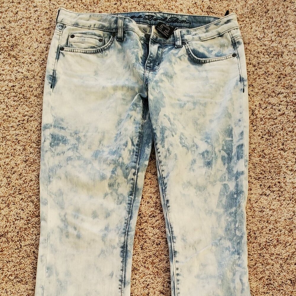 Bufalo acid wear stretch y2k straigh leg long jeans studded pockets 30x32 Y2k